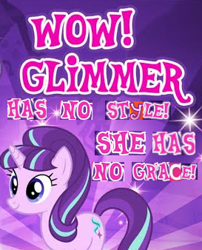 Size: 273x338 | Tagged: safe, imported from derpibooru, starlight glimmer, caption, dk rap, donkey kong 64, expand dong, exploitable meme, gameloft, image macro, lanky kong, meme, song in the comments, wow! glimmer