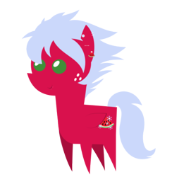 Size: 413x423 | Tagged: safe, artist:limedreaming, imported from derpibooru, oc, oc only, oc:melon frost, pegasus, pony, ear piercing, earring, female, freckles, jewelry, mare, piercing, pointy ponies