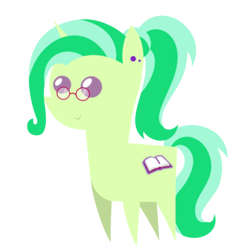 Size: 396x404 | Tagged: safe, artist:limedreaming, imported from derpibooru, oc, oc only, oc:paige turner, pony, unicorn, female, glasses, mare, piercing, pointy ponies