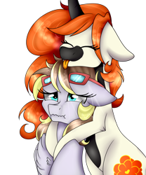 Size: 5000x6000 | Tagged: safe, artist:eclispeluna, imported from derpibooru, oc, oc only, oc:marigold, earth pony, pony, unicorn, absurd resolution, chest fluff, eyes closed, female, mare, tongue out