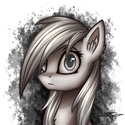 Size: 1000x1000 | Tagged: safe, artist:setharu, imported from derpibooru, oc, oc only, oc:boo, pony, fallout equestria, fallout equestria: project horizons, bust, female, portrait, solo