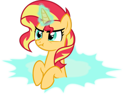 Size: 4000x3062 | Tagged: safe, artist:orin331, imported from derpibooru, sunset shimmer, pony, unicorn, absurd resolution, cute, female, magic, mare, portal, scrunchy face, simple background, solo, transparent background