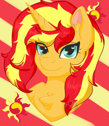 Size: 1999x2300 | Tagged: safe, artist:diamondsparkle7, imported from derpibooru, sunset shimmer, equestria girls, chest fluff, ear fluff, female, smiling, solo, watermark