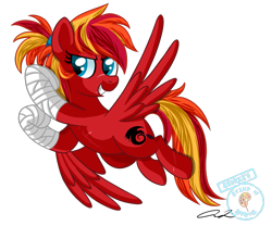 Size: 1265x1050 | Tagged: safe, artist:iheartjapan789, imported from derpibooru, oc, oc only, oc:fire strike, pegasus, pony, female, flying, grin, mare, simple background, smiling, solo, transparent background