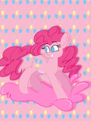 Size: 2448x3264 | Tagged: safe, artist:snowmoon333, artist:tulipsheath, imported from derpibooru, pinkie pie, earth pony, pony, cutie mark background, female, high res, smiling, solo