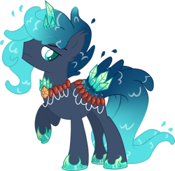 Size: 1024x998 | Tagged: safe, artist:slasharu, imported from derpibooru, oc, oc only, oc:crystal tranquility, original species, pond pony, pony, male, raised hoof, simple background, solo, stallion, transparent background