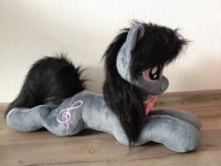 Size: 960x720 | Tagged: safe, artist:burgunzik, imported from derpibooru, octavia melody, pony, irl, photo, plushie, prone, solo