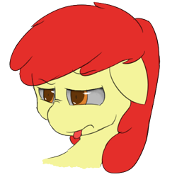 Size: 419x419 | Tagged: safe, artist:mrpancakewolfie, imported from derpibooru, apple bloom, disgusted, female, head, simple background, solo, transparent background