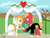 Size: 2800x2100 | Tagged: safe, artist:cloudy95, imported from derpibooru, big macintosh, oc, oc:safe haven, bird, pony, canon x oc, clothes, dress, female, high res, male, mare, stallion, straight, tuxedo, wedding dress