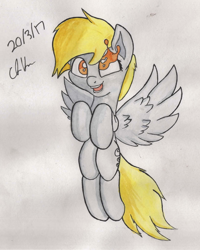 Size: 1024x1277 | Tagged: safe, artist:chrispy248, imported from derpibooru, derpy hooves, pegasus, pony, female, mare, solo, surreal, traditional art, wat, watercolor painting