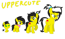 Size: 2000x1200 | Tagged: safe, artist:toyminator900, imported from derpibooru, oc, oc only, oc:uppercute, earth pony, pony, age progression, baby, baby pony, female, filly, freckles, grumpy