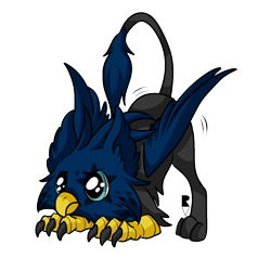 Size: 512x512 | Tagged: safe, artist:allocen, imported from derpibooru, oc, oc only, oc:eid, griffon, eared griffon, fluffy, male, solo, telegram sticker, wings