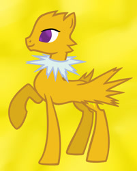 Size: 1024x1276 | Tagged: safe, artist:sunset-sunrize, imported from derpibooru, jolteon, pony, pokémon, ponified, raised leg, simple background, solo