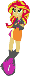 Size: 223x565 | Tagged: safe, artist:ra1nb0wk1tty, imported from derpibooru, sunset shimmer, equestria girls, equestria girls (movie), boots, clothes, crossed arms, female, high heel boots, jacket, leather jacket, raised leg, simple background, skirt, solo, white background