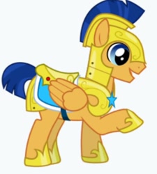 Size: 399x444 | Tagged: safe, artist:jeatz-axl, imported from derpibooru, screencap, flash sentry, pegasus, pony, armor, cropped, cute, diasentres, happy, helmet, male, raised hoof, solo, vector, wings