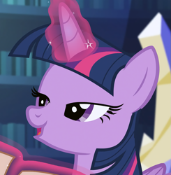 Size: 977x997 | Tagged: safe, imported from derpibooru, screencap, twilight sparkle, alicorn, pony, the crystalling, cropped, female, lidded eyes, magic, mare, open mouth, paper, solo, telekinesis, twilight sparkle (alicorn)