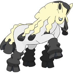 Size: 1280x1280 | Tagged: safe, artist:ivanka, edit, imported from derpibooru, oc, oc only, oc:aryanne, horse, mudsdale, game, hoof in air, pokémon, pokémon sun and moon