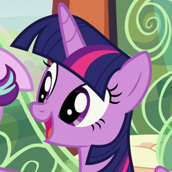 Size: 809x809 | Tagged: safe, imported from derpibooru, screencap, twilight sparkle, alicorn, pony, the crystalling, cropped, female, happy, mare, open mouth, solo, twilight sparkle (alicorn)