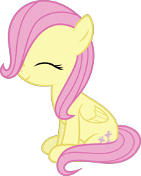 Size: 3611x4500 | Tagged: safe, artist:agrol, artist:slb94, imported from derpibooru, fluttershy, absurd resolution, cute, eyes closed, female, filly, filly fluttershy, folded wings, happy, shyabetes, simple background, sitting, smiling, solo, transparent background, vector, when you're a filly, younger