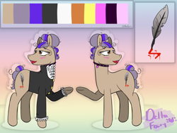 Size: 1440x1080 | Tagged: safe, artist:deltafairy, imported from derpibooru, oc, oc only, oc:sasha, earth pony, pony, commission, femboy, male, reference sheet, solo, stallion, trap