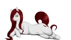 Size: 1280x725 | Tagged: safe, artist:blackonyxstar, imported from derpibooru, oc, oc only, oc:marie mord, pony, belly button, looking at you, on side, side, simple background, smiling, solo, transparent background