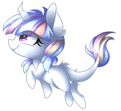 Size: 1690x1545 | Tagged: safe, artist:scarlet-spectrum, imported from derpibooru, oc, oc only, oc:lore, pony, unicorn, commission, curved horn, cute, female, filly, raised hoof, simple background, smiling, solo, transparent background