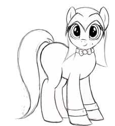 Size: 1000x1100 | Tagged: safe, artist:thepianistmare, imported from derpibooru, oc, oc only, oc:klavinova, earth pony, pony, commission, dock, monochrome, reference, sketch, solo