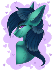 Size: 1024x1325 | Tagged: safe, artist:pinkxei, imported from derpibooru, oc, oc only, oc:cloudy, earth pony, pony, bust, female, mare, portrait, smiling, solo