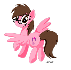 Size: 1180x1162 | Tagged: safe, artist:iheartjapan789, imported from derpibooru, oc, oc only, oc:sparkle bliss, pegasus, pony, female, glasses, looking back, mare, simple background, solo, transparent background