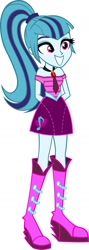 Size: 564x1590 | Tagged: safe, imported from derpibooru, sonata dusk, equestria girls, rainbow rocks, boots, clothes, cute, hands behind back, high heel boots, jewelry, necktie, pendant, ponytail, skirt, smiling, vector