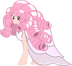 Size: 2443x2247 | Tagged: safe, artist:orin331, imported from derpibooru, earth pony, gem pony, pony, clothes, disguise, disguised diamond, dress, gem (race), ponified, rose quartz (steven universe), simple background, solo, steven universe, transparent background