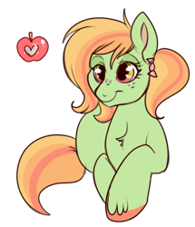 Size: 367x426 | Tagged: safe, artist:lulubell, imported from derpibooru, oc, oc only, oc:opal apple, pony, magical lesbian spawn, male to female, next generation, offspring, parent:applejack, parent:rainbow dash, parents:appledash, simple background, solo, transgender, transparent background