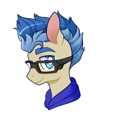 Size: 1280x1369 | Tagged: safe, artist:lolopan, imported from derpibooru, oc, oc only, oc:bashscript, earth pony, pony, bust, glasses, portrait, solo