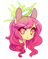 Size: 1039x1264 | Tagged: safe, artist:lolopan, imported from derpibooru, oc, oc only, earth pony, pony, bust, halo, portrait, smiling, solo