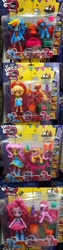 Size: 640x2560 | Tagged: safe, imported from derpibooru, applejack, pinkie pie, rainbow dash, rarity, equestria girls, bootleg, doll, equestria girls minis, merchandise, my fun hose