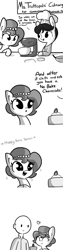 Size: 792x3168 | Tagged: safe, artist:tjpones, imported from derpibooru, oc, oc only, oc:brownie bun, oc:ms. trottopolis, oc:richard, earth pony, human, pony, horse wife, :o, c:, cake, cheesecake, comic, cooking, cute, descriptive noise, dilated pupils, everything went better than expected, eyes closed, eyes on the prize, female, food, freckles, grayscale, happy, heart, horse noises, human male, husband and wife, male, mare, meme, monochrome, no bake cheesecake, ocbetes, open mouth, raised eyebrow, simple background, smiling, sparkles, starry eyes, watching, white background, wingding eyes