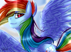 Size: 3389x2480 | Tagged: safe, artist:wolfchen999, imported from derpibooru, rainbow dash, pegasus, pony, female, mare, solo