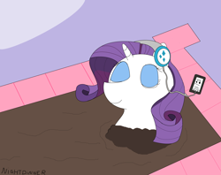 Size: 5192x4120 | Tagged: safe, artist:amateur-draw, imported from derpibooru, rarity, 1000 hours in ms paint, absurd resolution, female, headphones, ipad, ms paint, mud, mud bath, relaxing, solo, spa