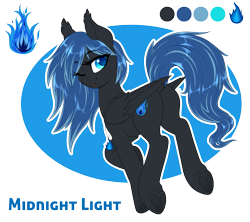 Size: 1013x900 | Tagged: safe, artist:peridotkitty, artist:silkensaddle, imported from derpibooru, oc, oc only, oc:midnight light, pegasus, pony, folded wings, jewelry, necklace, one eye closed, raised tail, reference sheet, solo, tail, underhoof, wink