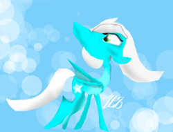 Size: 628x479 | Tagged: safe, artist:lavenderheart, imported from derpibooru, oc, oc only, oc:cyanheart, pony, abstract background, female, looking back, mare, solo