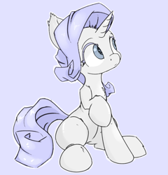 Size: 1885x1966 | Tagged: safe, artist:ando, imported from derpibooru, rarity, cute, female, looking up, simple background, sitting, solo