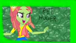 Size: 1280x720 | Tagged: safe, artist:gouhlsrule, imported from derpibooru, tree hugger, equestria girls, equestria girls-ified, female, misspelling, solo