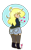 Size: 1024x1644 | Tagged: safe, artist:cubbybatdoodles, imported from derpibooru, derpy hooves, human, abstract background, bubble butt, female, heart, humanized, looking back, simple background, solo, transparent background