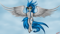 Size: 4000x2250 | Tagged: safe, artist:metalbladepegasus, imported from derpibooru, oc, oc only, pegasus, pony, female, looking at you, mare, solo, spread wings