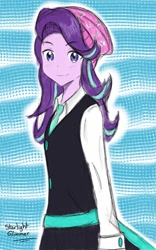Size: 800x1280 | Tagged: safe, artist:angeltorchic, imported from derpibooru, starlight glimmer, equestria girls, beanie, canterlot academia, clothes, cute, female, glimmerbetes, hat, looking at you, school uniform, smiling, solo