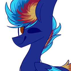 Size: 700x700 | Tagged: safe, artist:umiimou, imported from derpibooru, oc, oc only, pegasus, pony, male, one eye closed, simple background, solo, stallion, transparent background, wink
