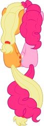 Size: 707x2000 | Tagged: safe, artist:storfulsten, imported from derpibooru, applejack, pinkie pie, applepie, female, lesbian, shipping, simple background, tail wrap, transparent background