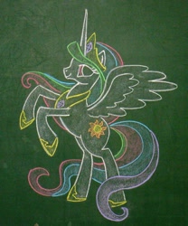 Size: 1739x2087 | Tagged: safe, artist:azdaracylius, imported from derpibooru, princess celestia, alicorn, pony, chalk drawing, female, mare, solo, traditional art