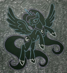 Size: 1649x1781 | Tagged: safe, artist:azdaracylius, imported from derpibooru, princess luna, chalk drawing, female, solo, traditional art