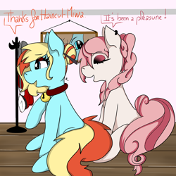 Size: 1280x1280 | Tagged: safe, artist:askmiwako, artist:saralien, imported from derpibooru, oc, oc only, oc:honey wound, oc:miwako, pony, duo, duo female, female, heart